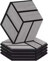 Homestyle4U Akustinės plokštės, 30x26x2 cm, pilka