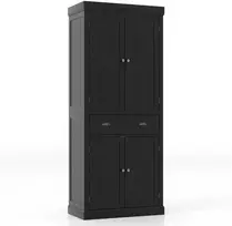 Promotions Virtuvės sandėliavimo spintelė, 76x40x183 cm, juoda