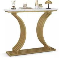 Promotions Įėjimo staliukas, 100x29x80 cm, baltas, auksinis