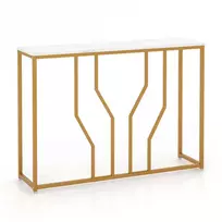 Promotions Konsolinis stalas, 110x30x80 cm, baltas ir auksinis