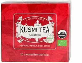 Ekologiška vaisių ir žolelių arbata „Kusmi Tea AquaRosa“ – 20 muslininių arbatos pakelių