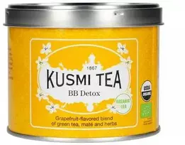 Organic blend of žalias and mate tea Kusmi Tea BB Detox, 100 g (in a metal tin)