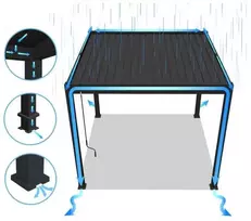 Pavėsinė Pergola DELUXE AUTOMATIC 3.6x7.2 su LED, Anthracite