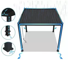 Pavėsinė Pergola DELUXE WALL 3.6x6, Anthracite (montuojama prie sienos)