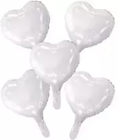 Globos Europe Bv Balti folijos balionai širdelės, 5 vnt.