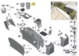 Naujas originalus BMW 2014-2016 i3 rūkalių peleninė rinkinys 9283149 OEM