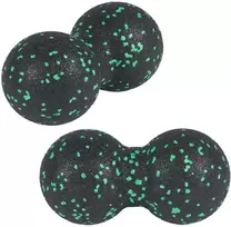Masažo dvigubas kamuoliukas Enero Fit EPP, 8 cm, juodas