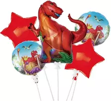 Realprices Dinozaurų gimtadienio balionų rinkinys gimtadieniams, vakarėliams, 5 vnt.