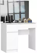 AKORD Virtuvės baldai su veidrodžiu kairėje pusėje balta 90x50x142