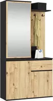 AKORD Įėjimo rinkinys Entro juodo / ąžuolo spalvos menininkas 95x35x183