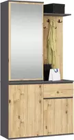 AKORD Įėjimo rinkinys Entro grafito/ąžuolo spalvos menininkas 95x35x183