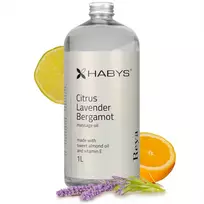 Habys Citrusų ir levandų masažo aliejus, 1000 ml