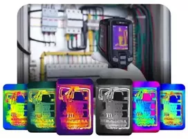 „Guide Sensmart E2+“ terminio vaizdo kamera. Vanadžio oksidas. Neaušinami židinio plokštumos masyvai. Juodas. 256 x 192 pikselių. Integruotas LCD ekranas.