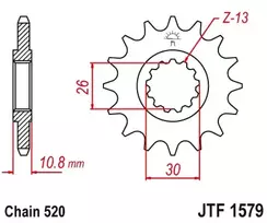 Jt Sprockets Priekinė žvaigždutė JTF1579