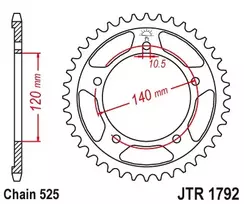 Jt Sprockets Galinė žvaigždė JTR1792