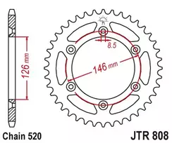 Jt Sprockets Galinė žvaigždė JTR808