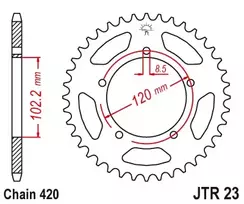 Jt Sprockets Galinė žvaigždė JTR23 APRILIA RS / TUONO 1999-2005