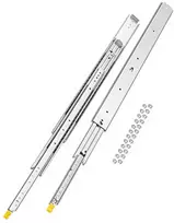 Stalčių bėgeliai 45.7-152.4 cm, švelnaus uždarymo, rutuliniai, pilno ištraukimo, teleskopiniai, su guoliais, nerūdijantys
