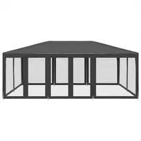Proginė palapinė su 10 sienomis, antracito, 6x4m, HDPE
