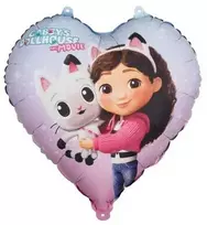PartyDeco Qulatex Folinis balionas širdelės formos Gabi kačių namelis 35 cm