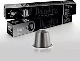 Dolce Vita Lungo — lungo kavos kapsulės 10vnt. (70% Arabica, aliumininės) (tinka Nespresso* sistemai)