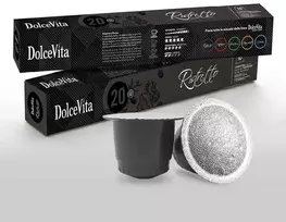 Dolce Vita Ristretto — ristretto kavos kapsulės 10vnt. (20% Arabica) (tinka Nespresso* sistemai)