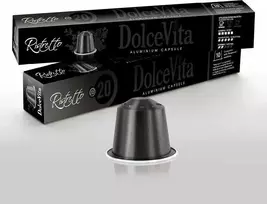 Dolce Vita Ristretto — ristretto kavos kapsulės 10vnt. (20% Arabica, aliumininės) (tinka Nespresso* sistemai)