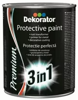 Apsauginiai dažai DEKORATOR 3in1, juodi matiniai, 2.5 l