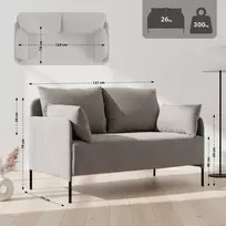 Mville Dvivietė sofa Ziden, medžiaginė