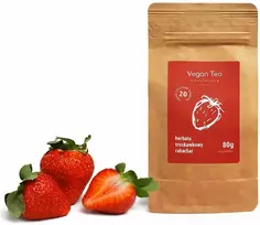 Vegan Tea Braškių ir rabarbarų vaisių arbata - 80 g papildymo pakuotė