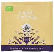 English Tea Shop Aukščiausios kokybės baltoji arbata su kokosais ir pasifloromis, 50 pakelių