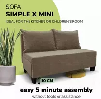 Meb Podrez Dvivietė išskleidžiama sofa lova Simple X Mini, Podrez, smėlio spalvos