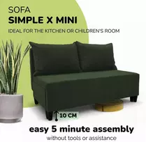 Meb Podrez Dvivietė sofa lova Simple X Mini, Podrez, turkio-žalios spalvos