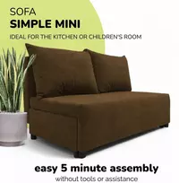 Meb Podrez Dvivietė sofa lova Simple Mini, Podrez, rudos spalvos