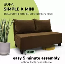 Meb Podrez Dvivietė sofa lova Simple X Mini, Podrez, rudos spalvos