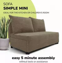 Meb Podrez Dvivietė sofa lova Simple Mini, Podrez, smėlio spalvos