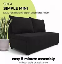 Meb Podrez Dvivietė sofa lova „Simple Mini“, „Podrez“, grafito spalvos