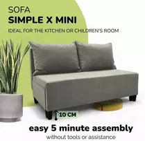 Meb Podrez Dvivietė sofa lova Simple X Mini, Podrez, šviesiai pilkos spalvos