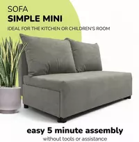 Meb Podrez Dvivietė sofa lova Simple Mini, Podrez, šviesiai pilkos spalvos