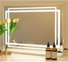Promotions Makiažo veidrodis, 58x12x48 cm, Balta, LED apšvietimas
