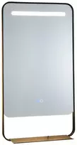 Promotions LED veidrodis voniai, 80x60x3.5 cm, auksinis, aliuminio rėmas su lentyna