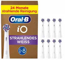 Braun Oral-B iO Radiant Baltas 8-pack, baltas brush galvutės, for a brightening clean