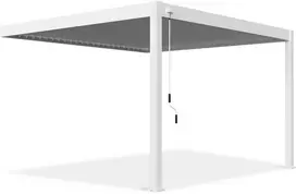 Pavėsinė Pergola DELUXE WALL 3.6x4, Baltas (montuojama prie sienos)