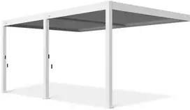 Pavėsinė Pergola DELUXE WALL 3.6x5.3, Baltas (montuojama prie sienos)