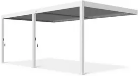 Pavėsinė Pergola DELUXE WALL 3.6x6, Baltas (montuojama prie sienos)