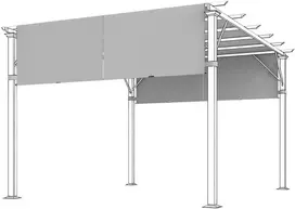 Aosom Pavėsinės pakaitinis stogas 300x300 cm, šviesiai pilkas, poliesteris