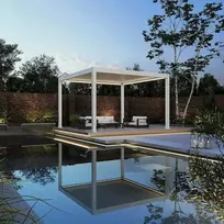Pavėsinė Pergola DELUXE PRO AUTOMATIC 4x4 su LED, Baltas