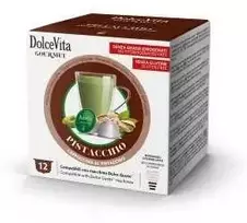 Dolce Vita Pistacchio — pistacijų cappuccino kavos kapsulės 72 vnt. (tinka Dolce Gusto* sistemai)