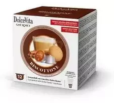 Dolce Vita Biscottone — sausainių cappuccino kavos kapsulės 72 vnt. (tinka Dolce Gusto* sistemai)