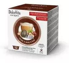 Dolce Vita Nocciolino — lazdynų riešutų cappuccino kavos kapsulės 96 vnt. (tinka Lavazza A Modo Mio* sistemai)